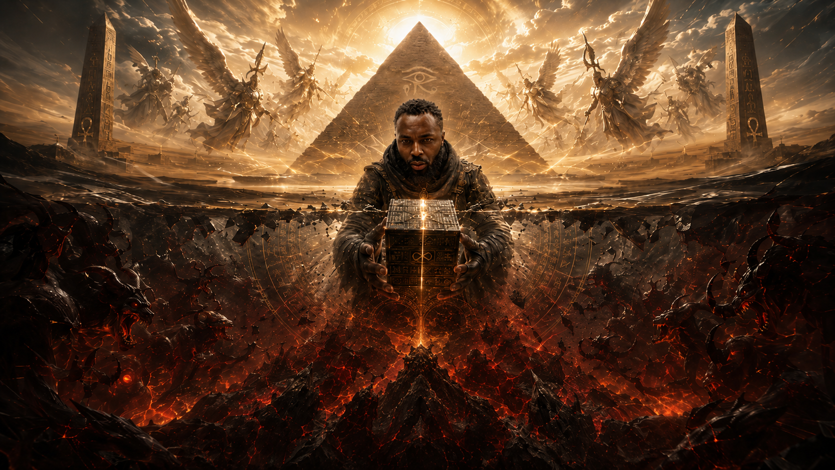 The World Has TWO Sides pyramid artwork
