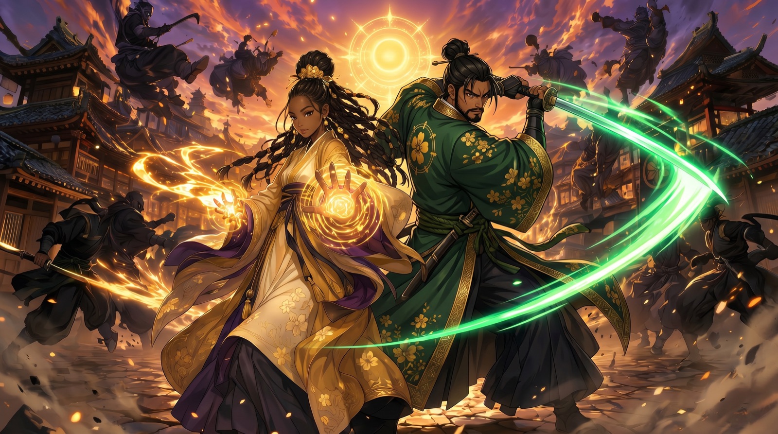Aya and Obinna supporting character artwork